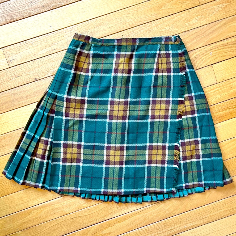 Vintage Aljean Wool Schoolgirl Kilt Skirt Size XS